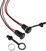 Charging port with pre-wired leads and rubber dust cap