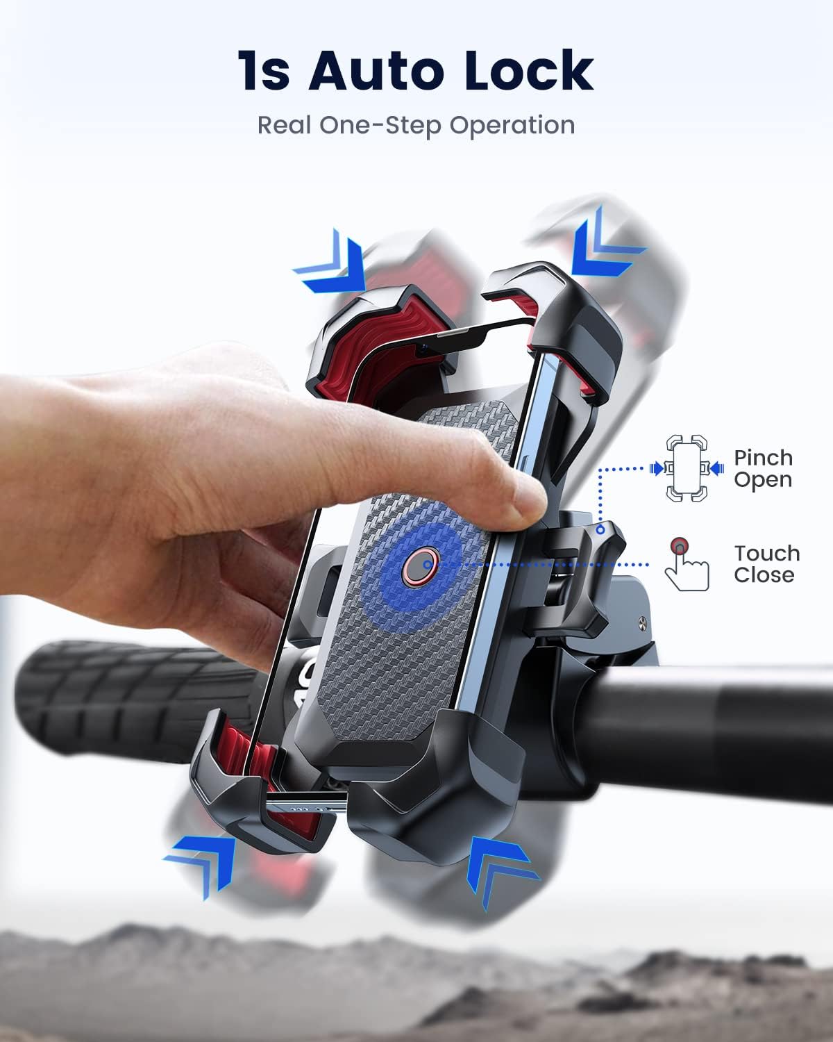 One-step auto lock: touch to close, pinch to open