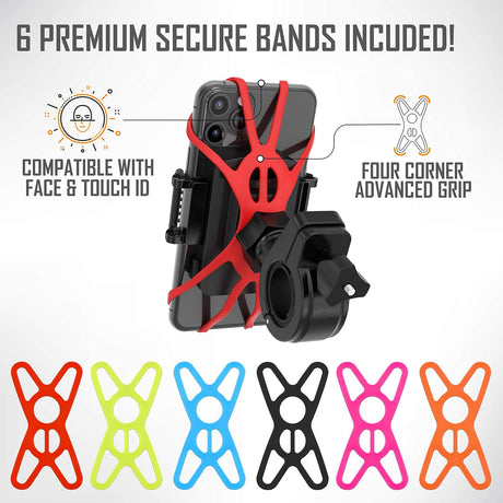 Six silicone secure bands included
